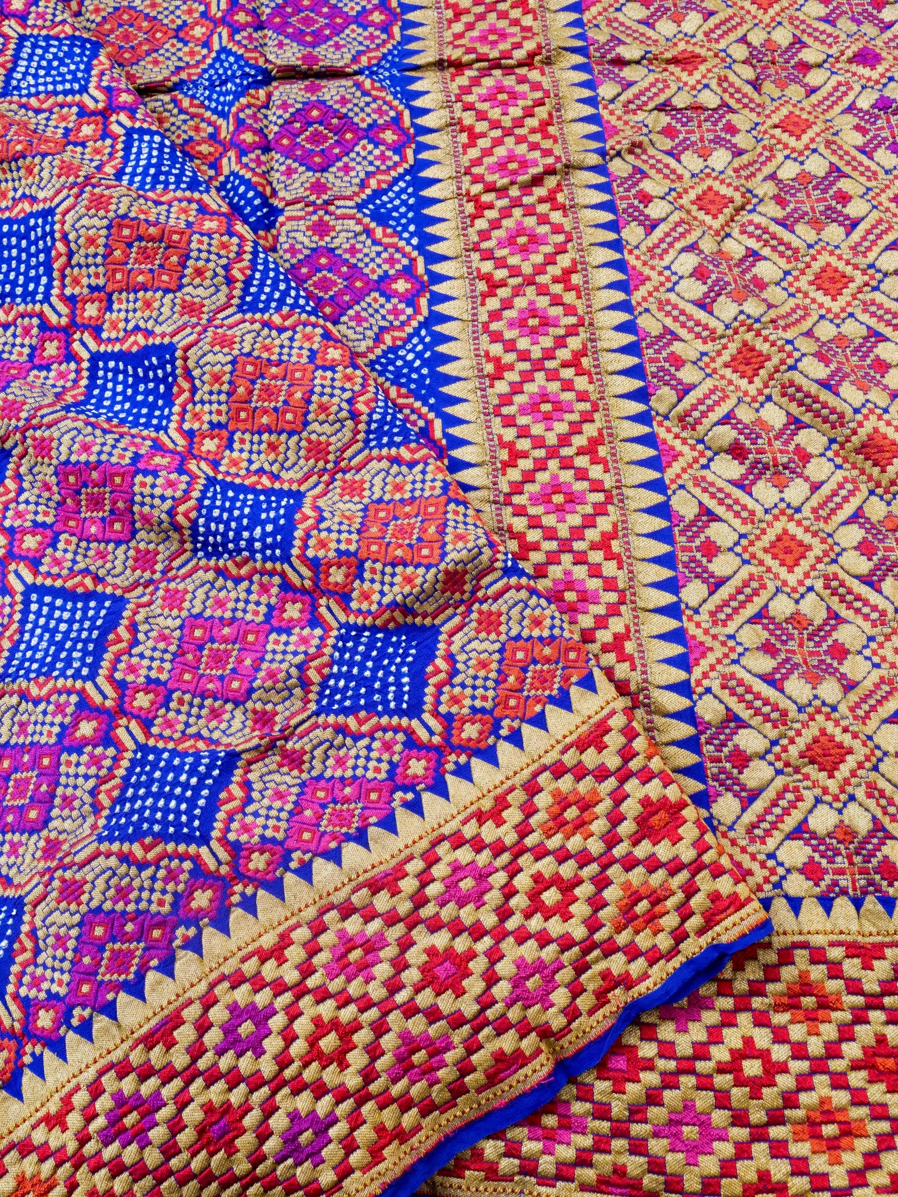 Blue Georgette Handloom Banarasi Bandhani Dupatta - Khinkhwab