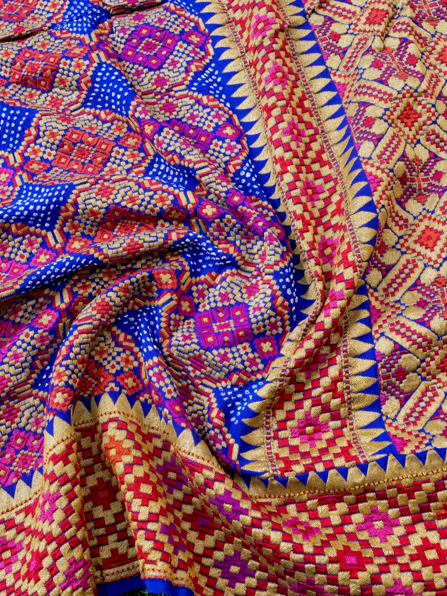 Blue Georgette Handloom Banarasi Bandhani Dupatta - Khinkhwab