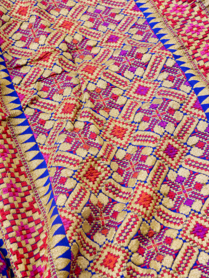 Blue Georgette Handloom Banarasi Bandhani Dupatta - Khinkhwab