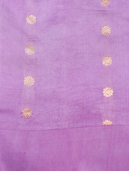 Banarasi Katan Silk Kadwa Handwoven Saree in Lilac - Khinkhwab