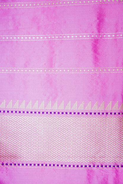 Banarasi Kora Silk Kadwa Botldar Kadyal Handloom Saree | Purple - Khinkhwab