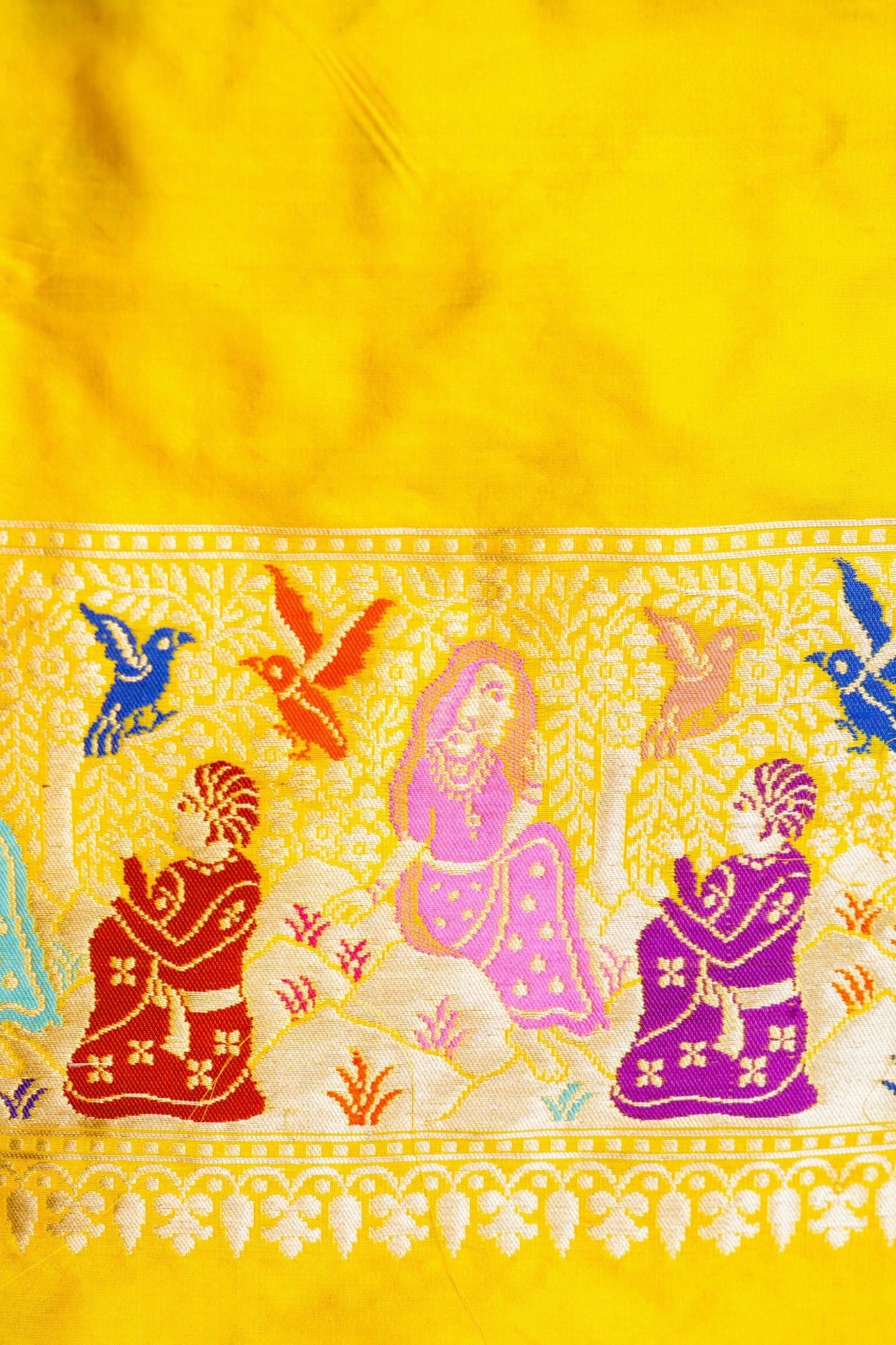 Handwoven Banarasi Katan Silk Kadwa Shikargah Saree