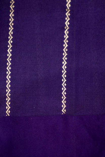 Banarasi Katan Silk Kadwa Bird Motif Handwoven Saree in Royal Purple - Khinkhwab