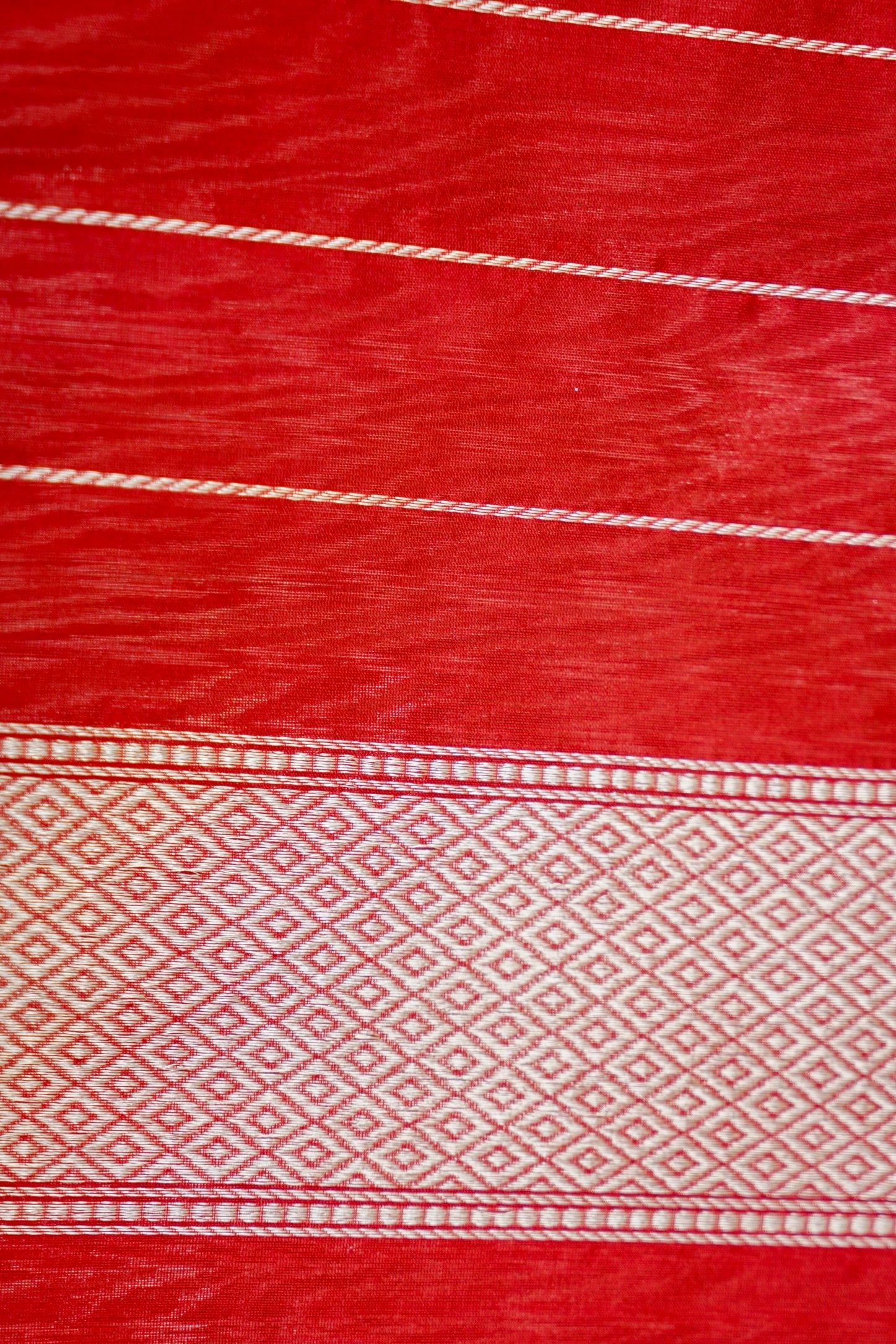 Banarasi Kora Tissue Kadwa Silk Border Handloom Saree | Ivory