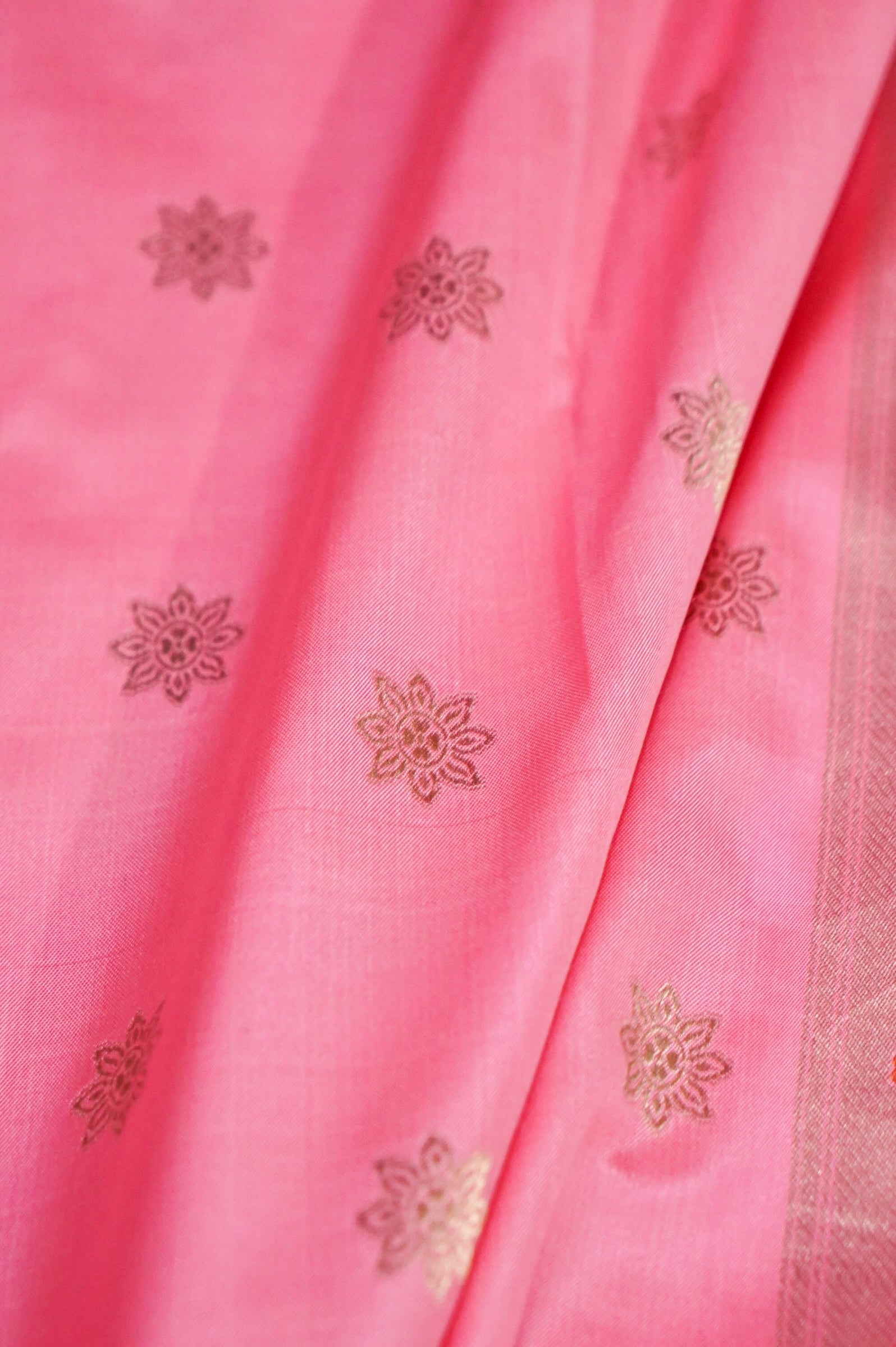 Banarasi Katan Silk Ektara Meenakari Handwoven Saree in Rose Pink - Khinkhwab