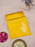 Banarasi Katan Silk Kadwa Striped Handwoven Saree in Marigold Yellow - Khinkhwab