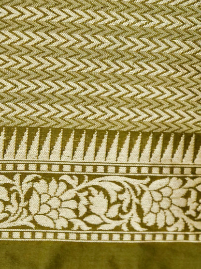 Banarasi Katan Silk Tissue Tilfi Skirt Handloom Saree | Antique Gold - Khinkhwab