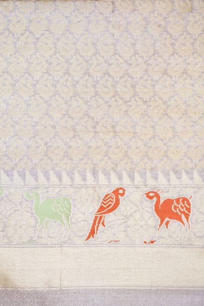 Banarasi Katan Silk Kadwa Figure Handloom Saree in Lavender - Khinkhwab