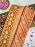 Handloom Banarasi Katan Silk Zari Tanchoi Saree in Rust - Khinkhwab