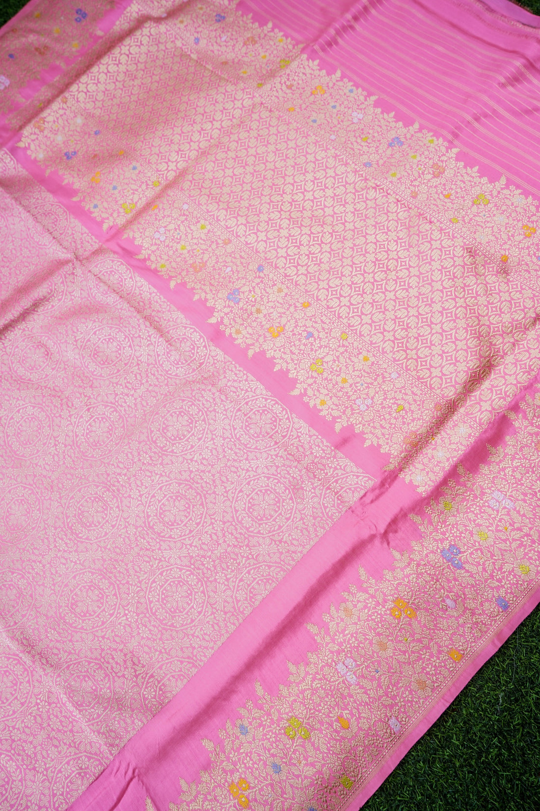 Banarasi Katan Silk Kadwa Handloom Saree in Pink - Khinkhwab