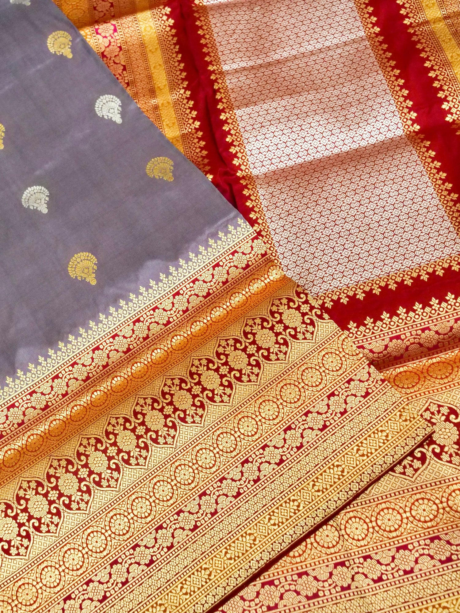 Banarasi Katan Silk Kadwa Skirt Border Handloom Saree | Lavender - Khinkhwab