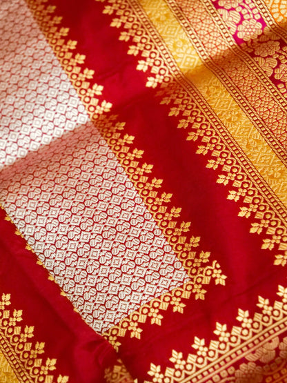 Banarasi Katan Silk Kadwa Skirt Border Handloom Saree | Lavender - Khinkhwab