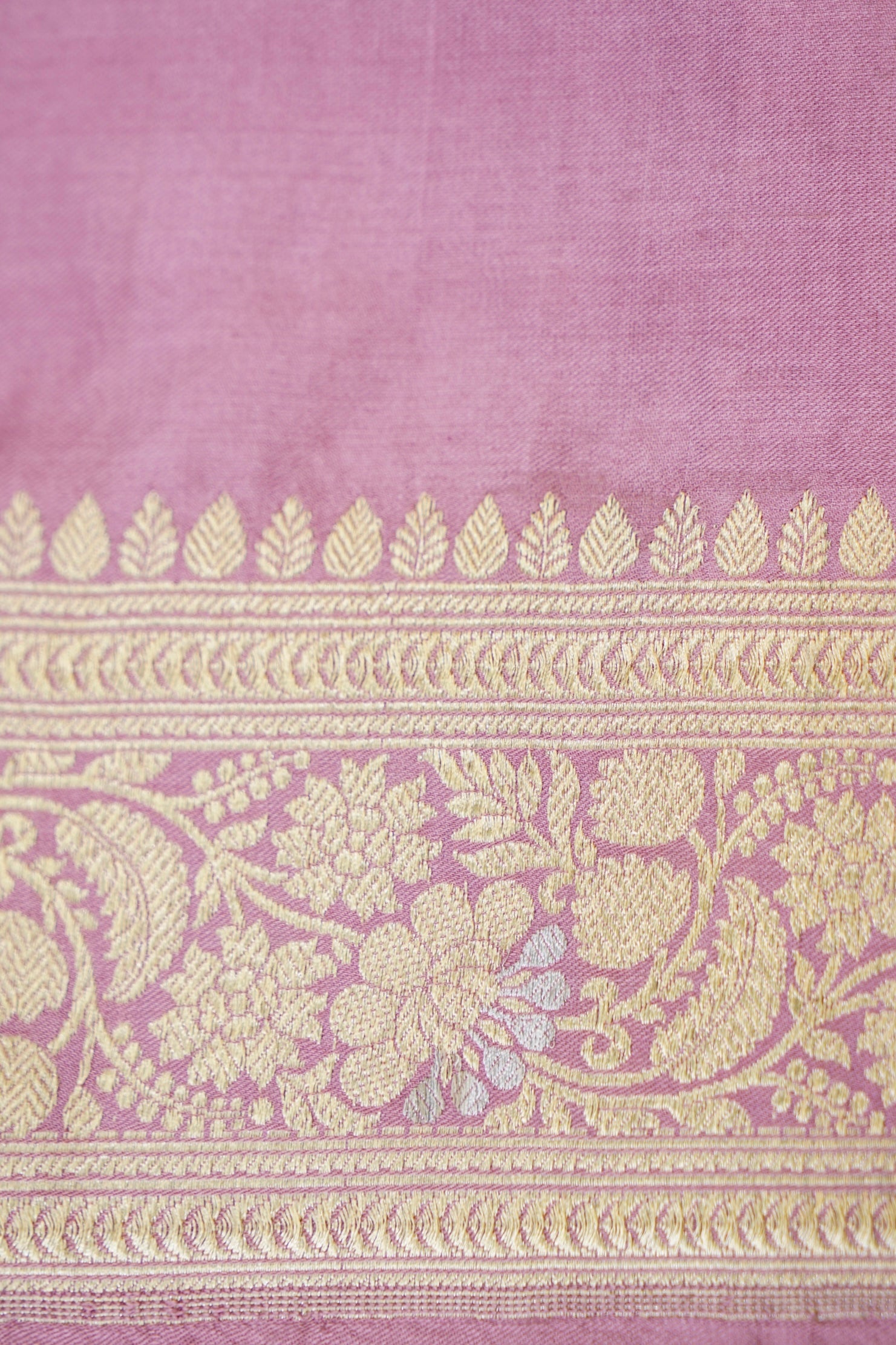Banarasi Katan Silk Kadwa Handloom Saree in Dusty Rose - Khinkhwab