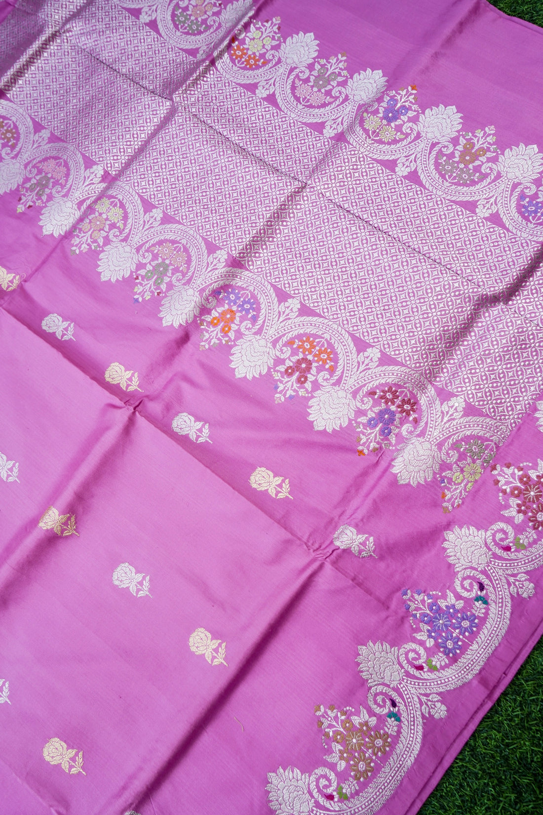 Banarasi Katan Silk Kadwa Handloom Saree in Fuchsia Pink - Khinkhwab