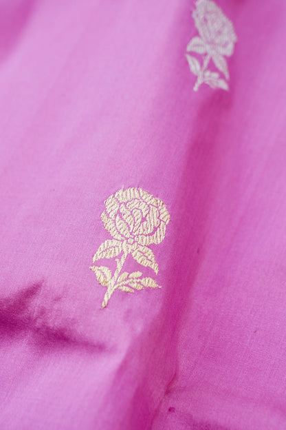 Banarasi Katan Silk Kadwa Handloom Saree in Fuchsia Pink - Khinkhwab