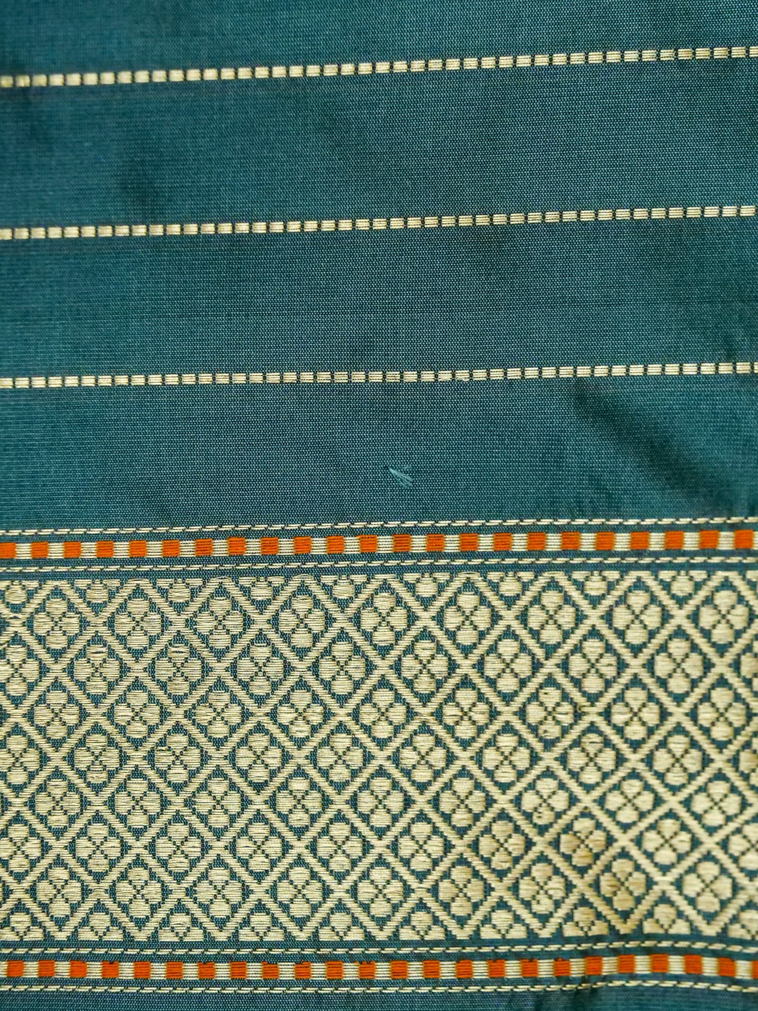 Banarasi Katan Silk Kadwa Tilfi Border Handloom Saree | Teal - Khinkhwab