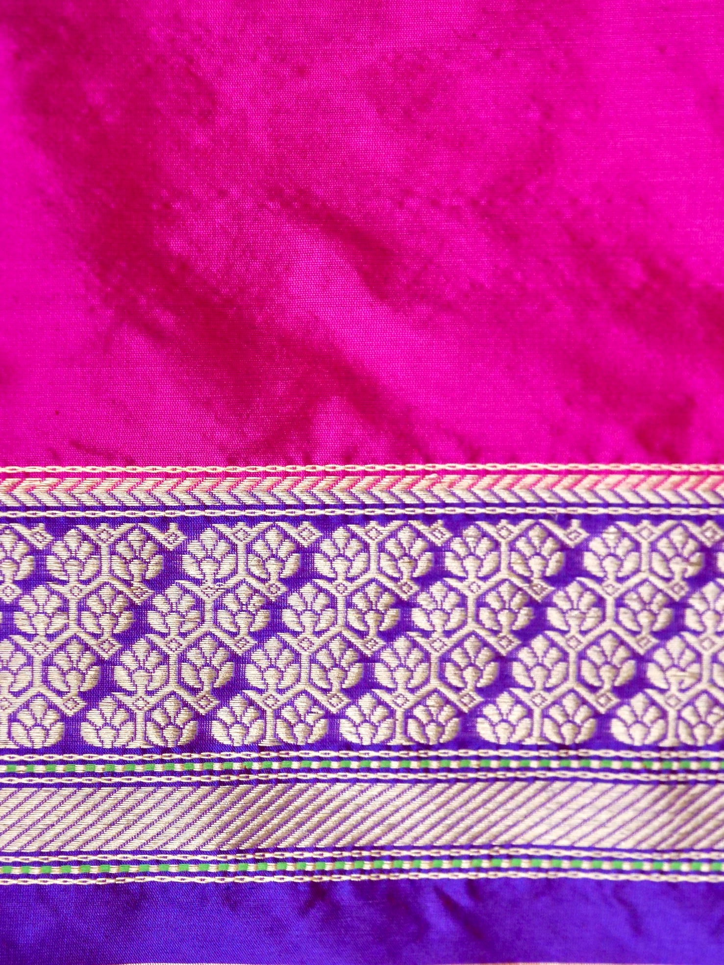 Chauki Rangkat | Handloom Banarasi Pure Cotton Kora Saree in White