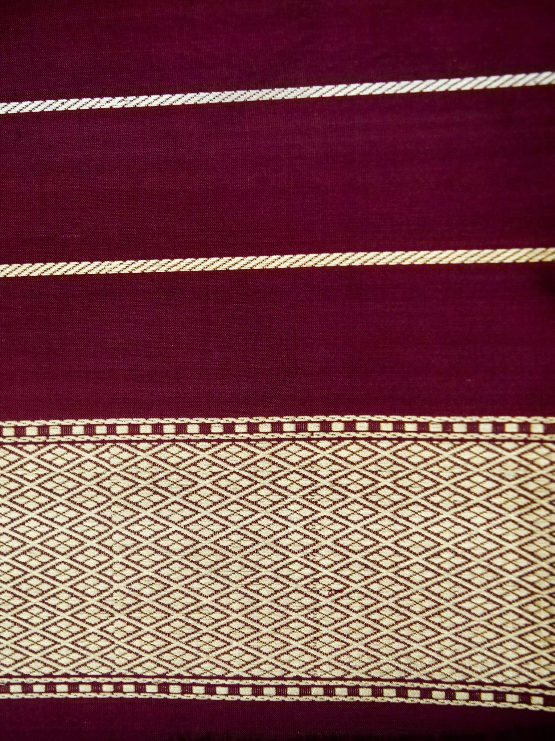 Banarasi Katan Silk Meenakari Border Handloom Saree | Wine - Khinkhwab