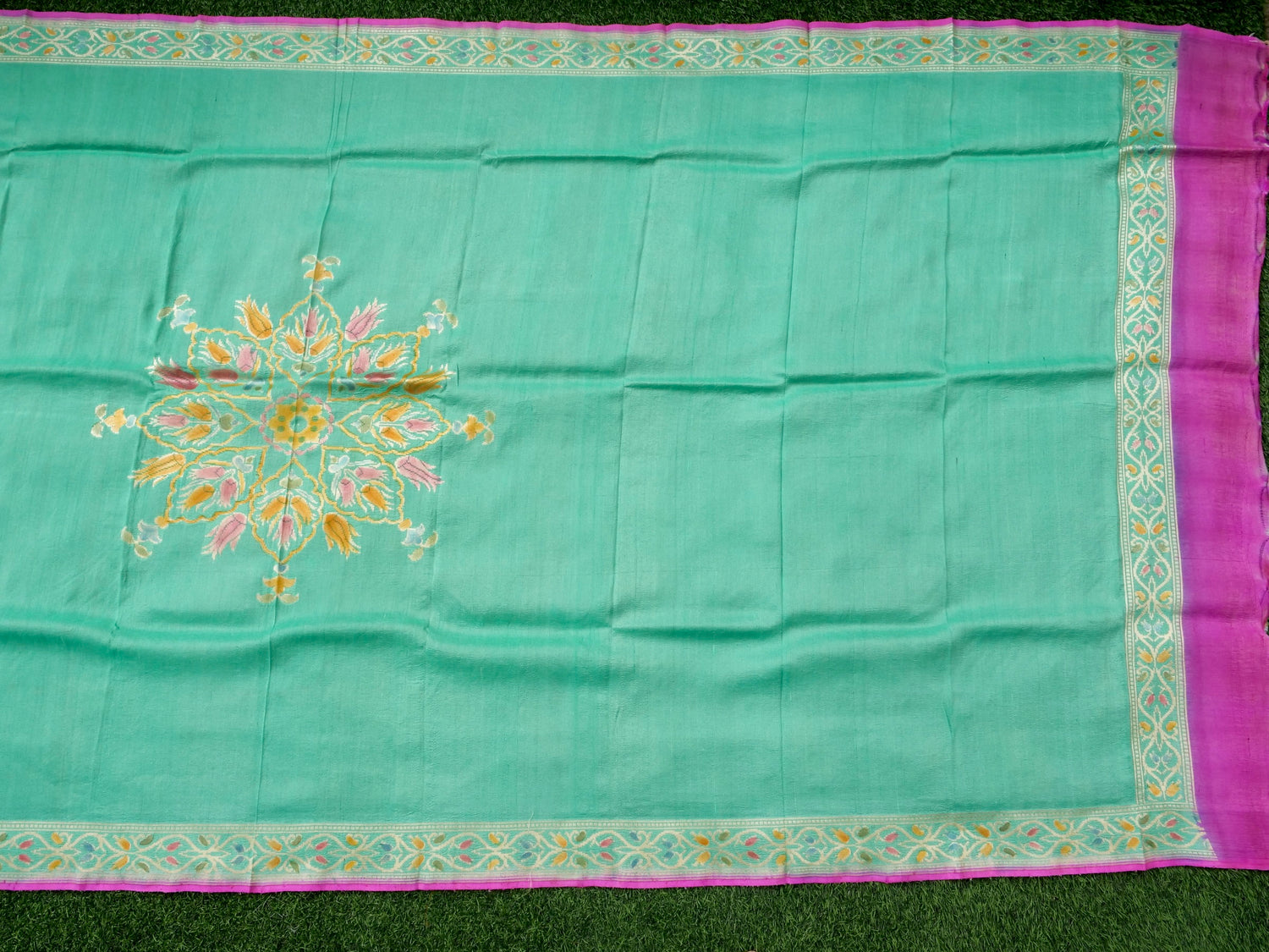 Pure Tussar Georgette Handloom Banarasi Turkish Dupatta - Khinkhwab