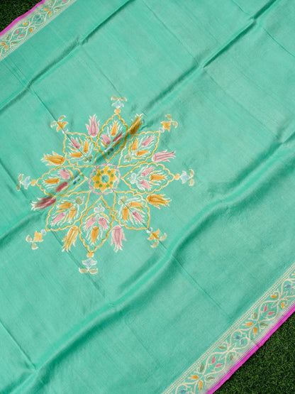 Pure Tussar Georgette Handloom Banarasi Turkish Dupatta - Khinkhwab