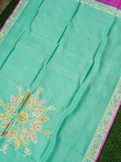 Pure Tussar Georgette Handloom Banarasi Turkish Dupatta - Khinkhwab