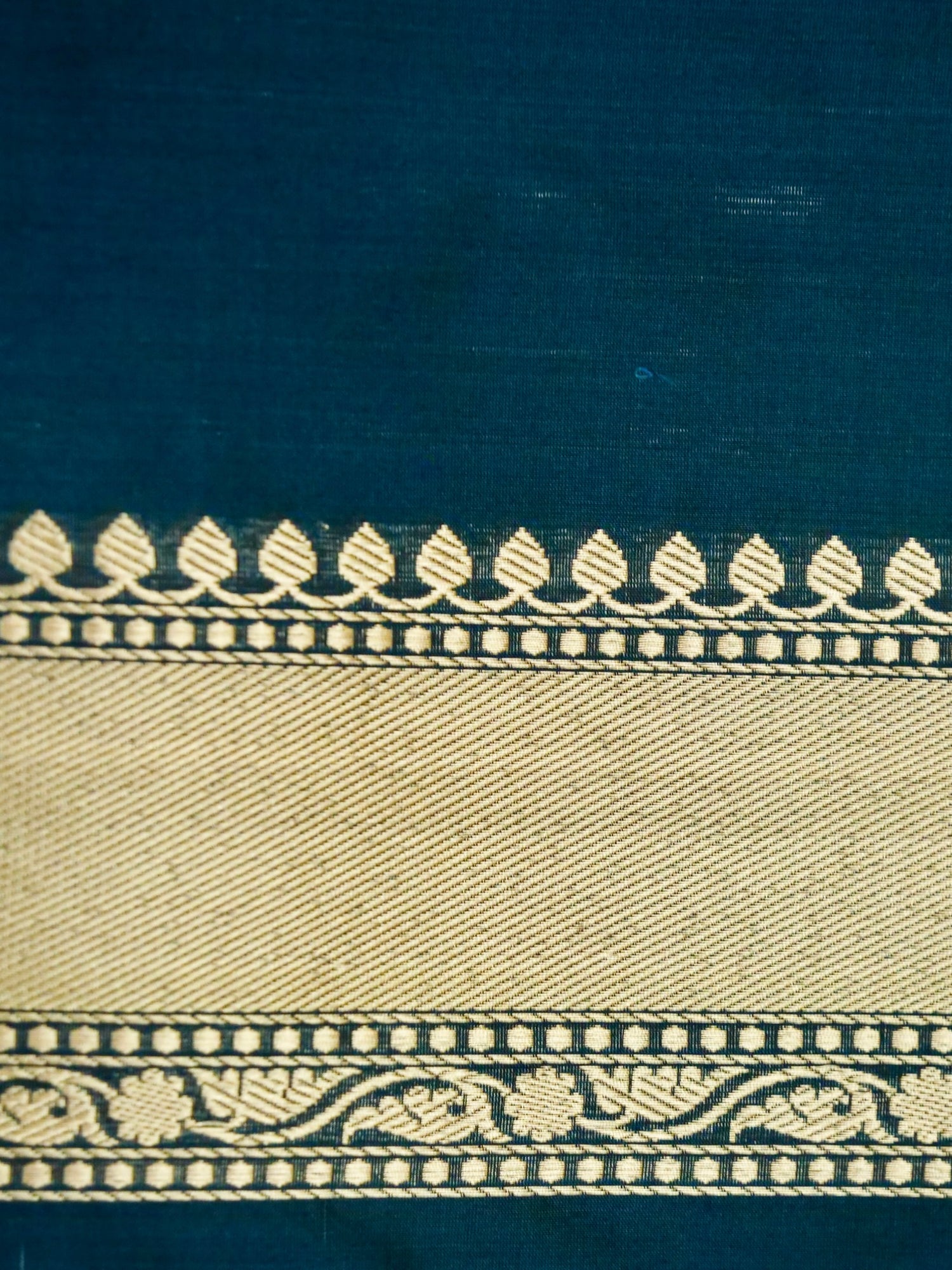 Banarasi Katan Silk Zari Tanchoi Handloom Saree | Teal - Khinkhwab