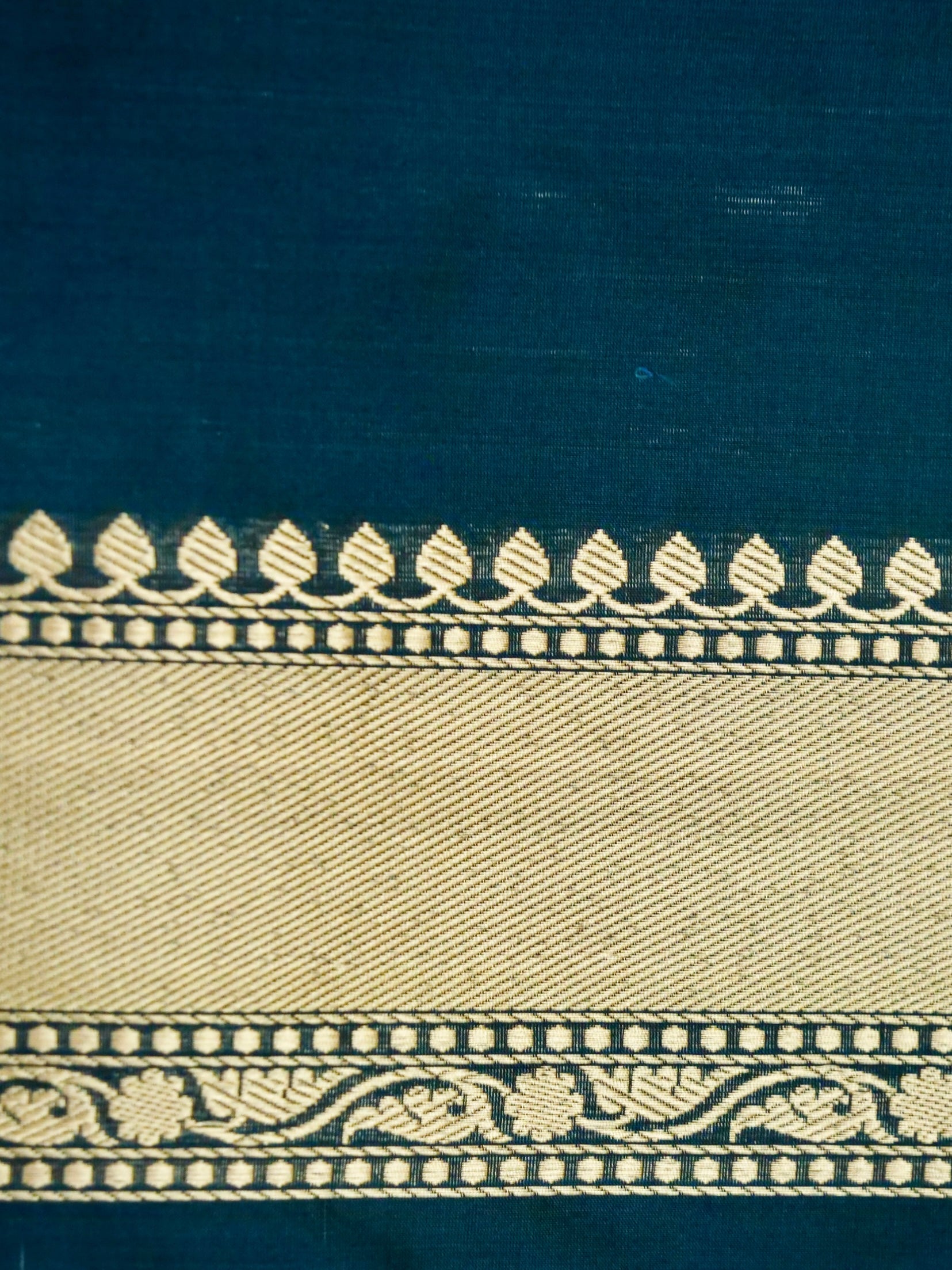 Banarasi Katan Silk Zari Tanchoi Handloom Saree | Teal - Khinkhwab