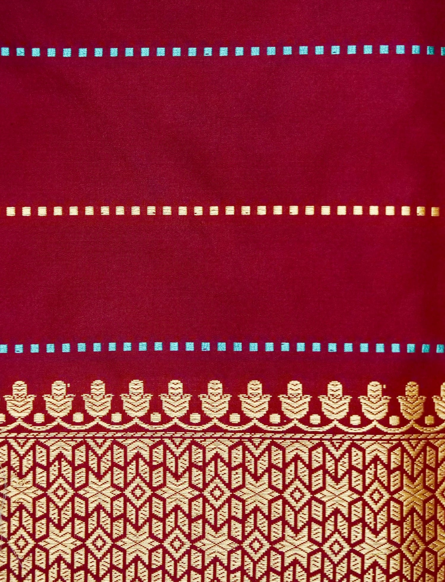 Banarasi Katan Silk Double Tani Alfi Skirt Handloom Saree | Teal - Khinkhwab