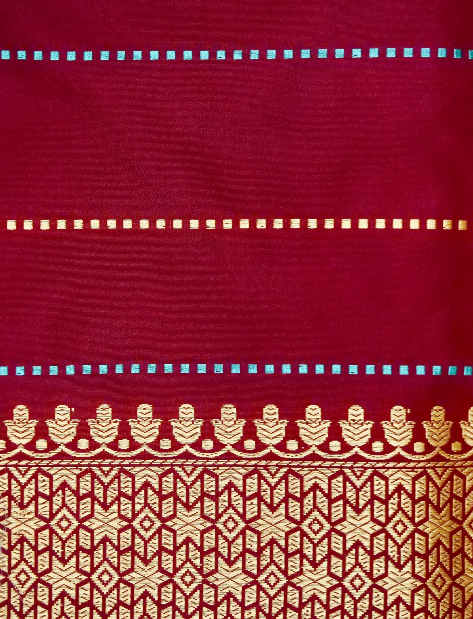 Banarasi Katan Silk Double Tani Alfi Skirt Handloom Saree | Teal - Khinkhwab