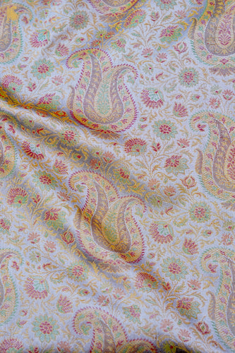Handloom Banarasi Kalka Ambi Tanchoi Silk Fabric