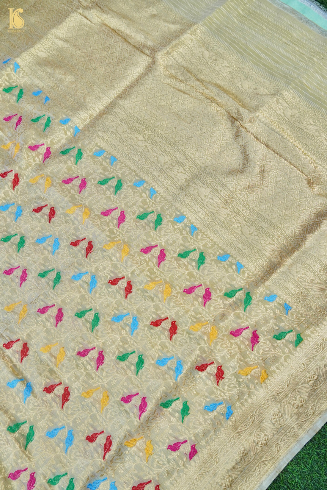 Handloom Banarasi Katan Silk Chidiya Dupatta