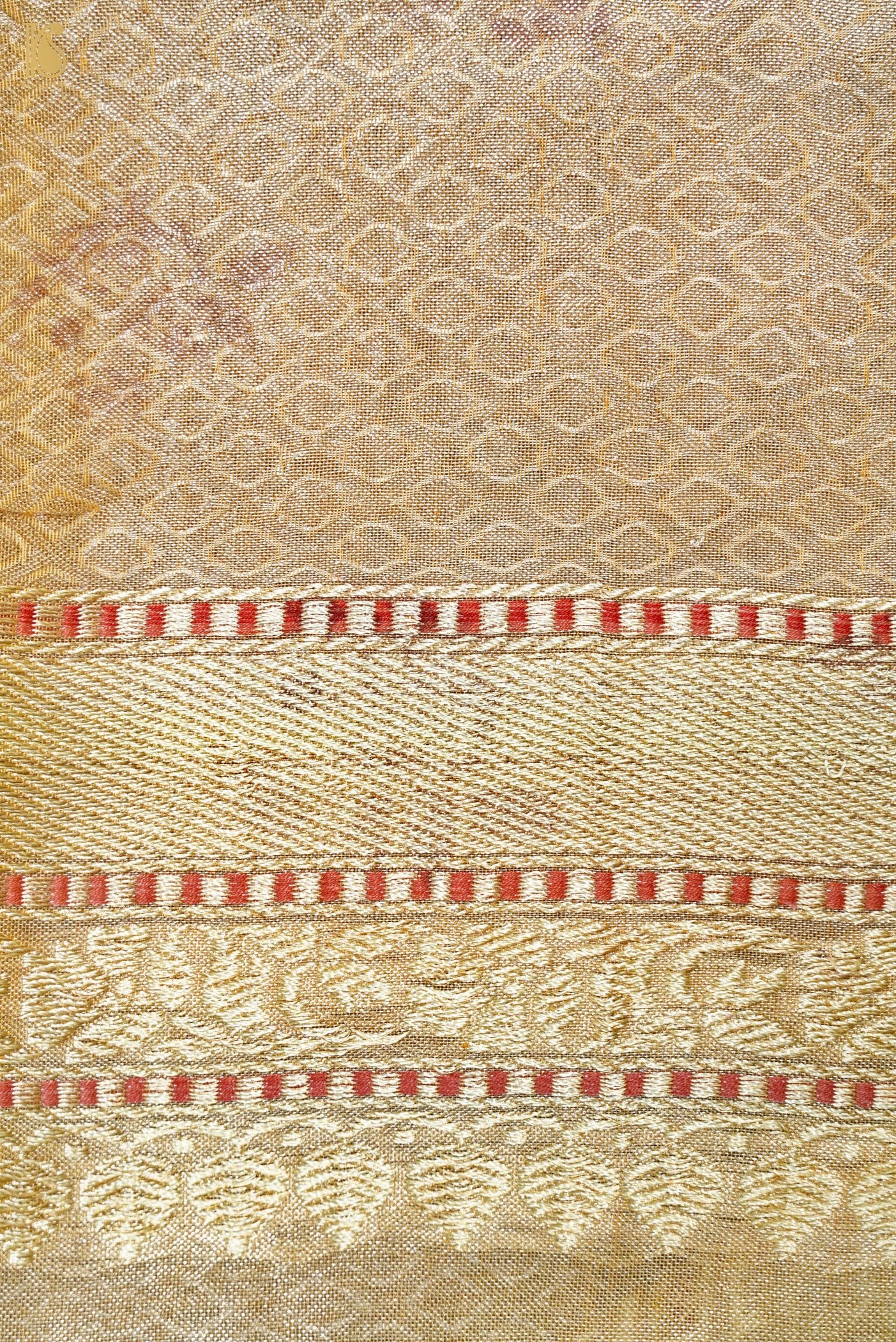 Handloom Banarasi Tissue Silk Tanchoi Print Saree