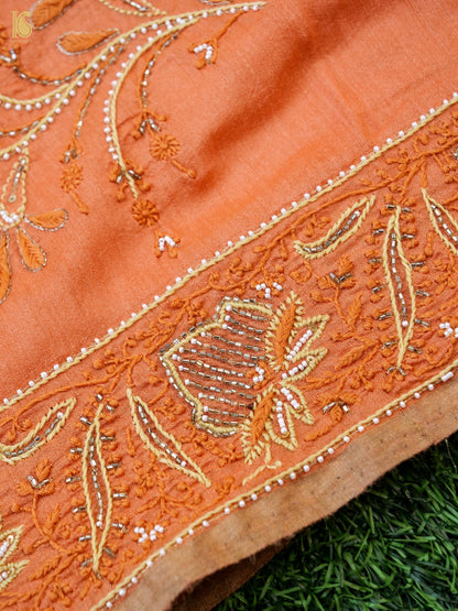 Chikankari Moonga Tussar Silk Saree