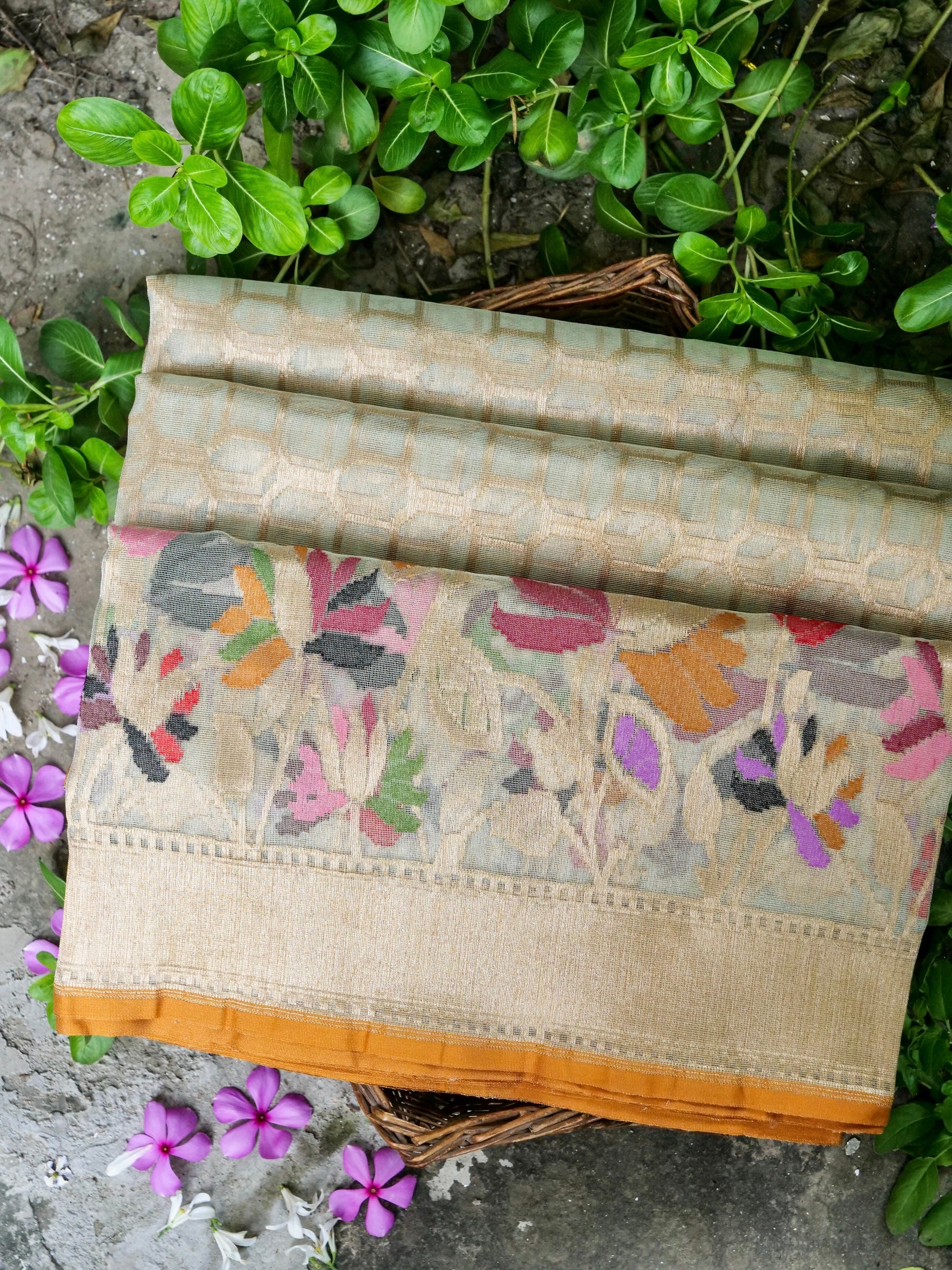 Pure Banarasi Tissue Net Ektara Saree