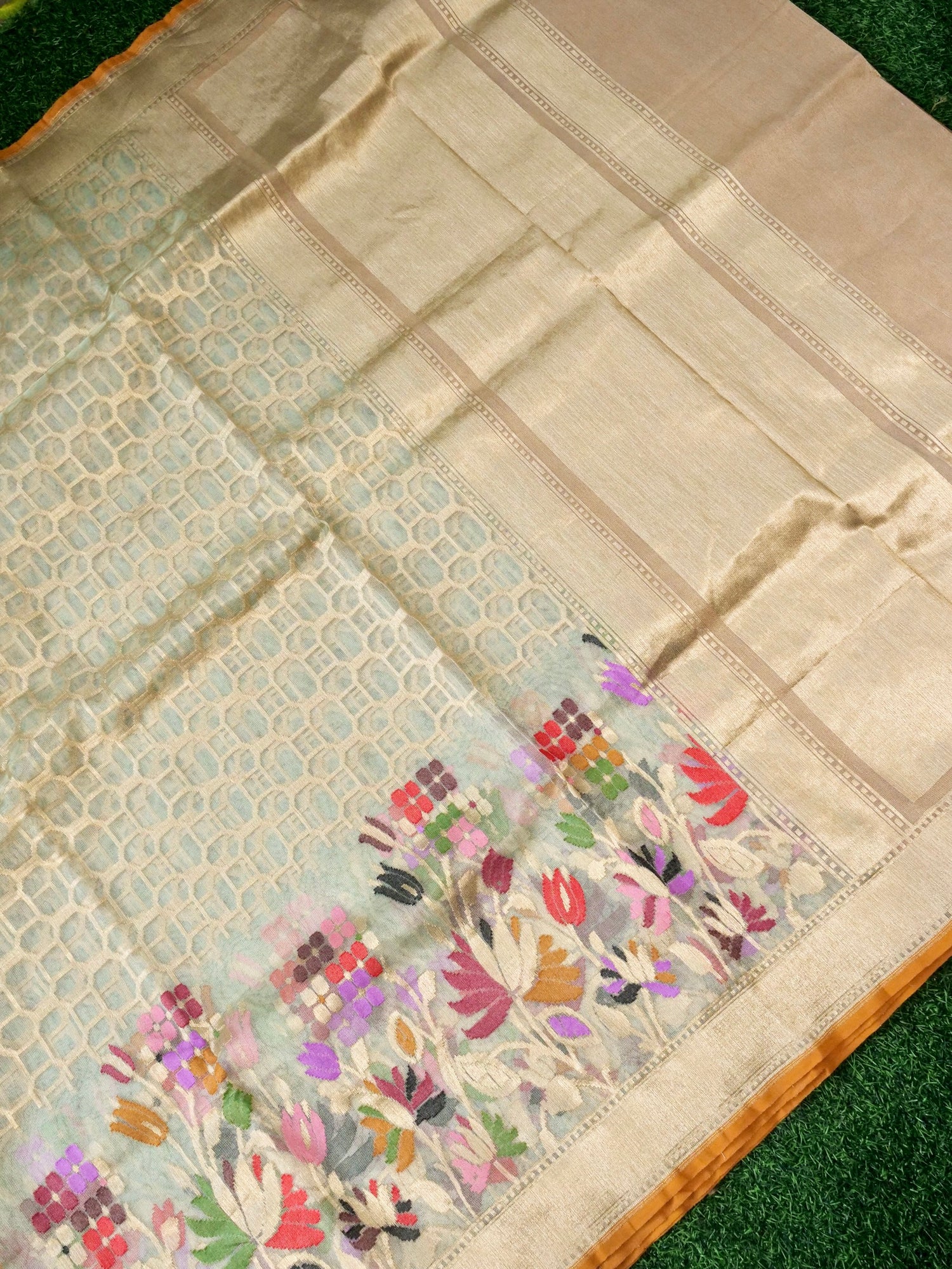 Pure Banarasi Tissue Net Ektara Saree