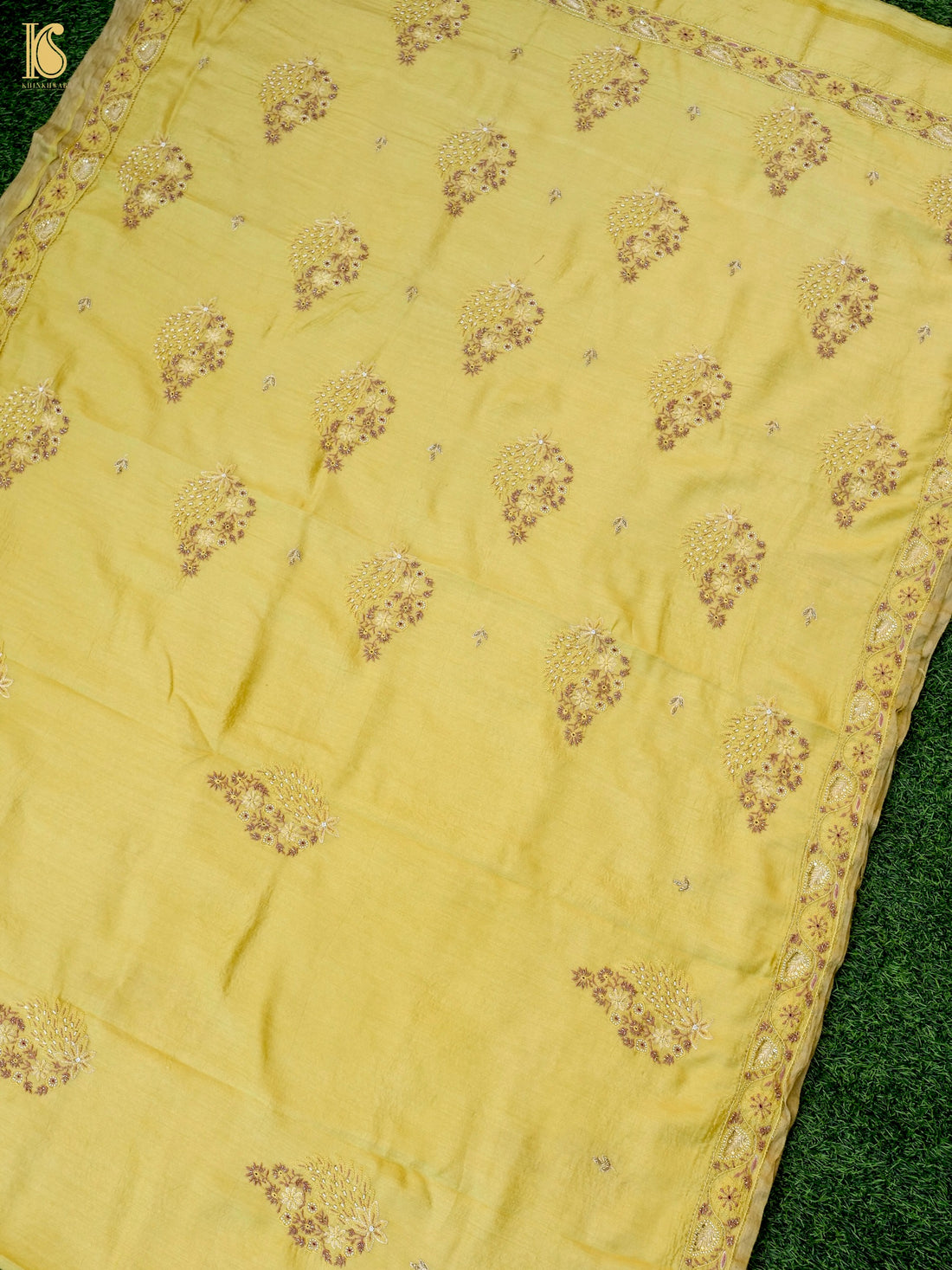 Chikankari Moonga Tussar Silk Saree