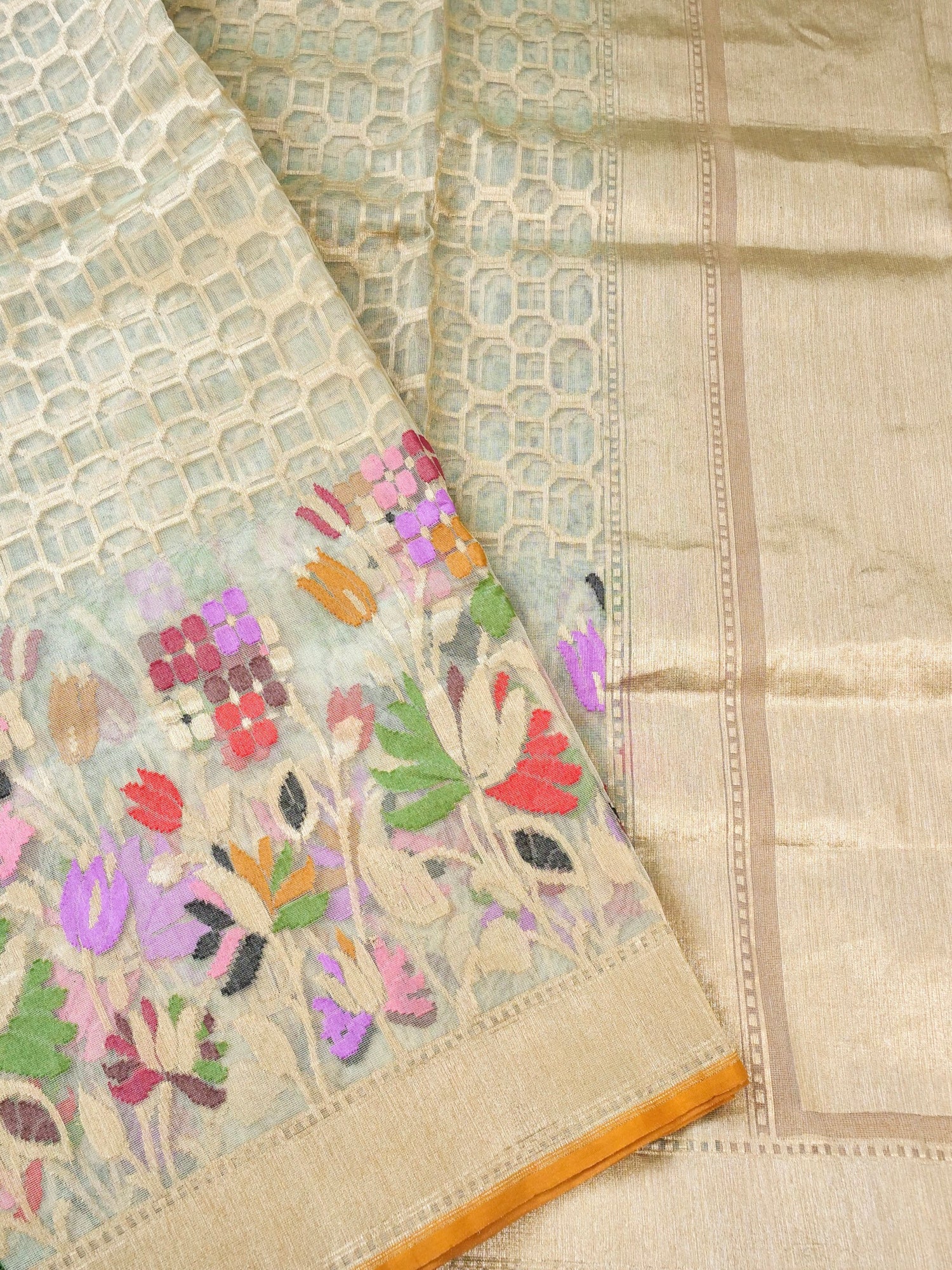 Pure Banarasi Tissue Net Ektara Saree