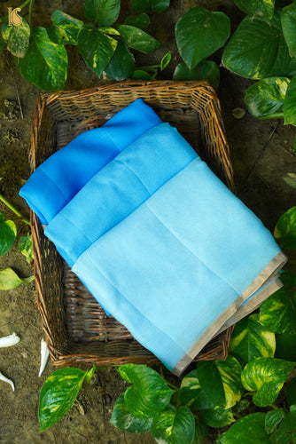 Blue Plain Georgette Handloom Banarasi Saree