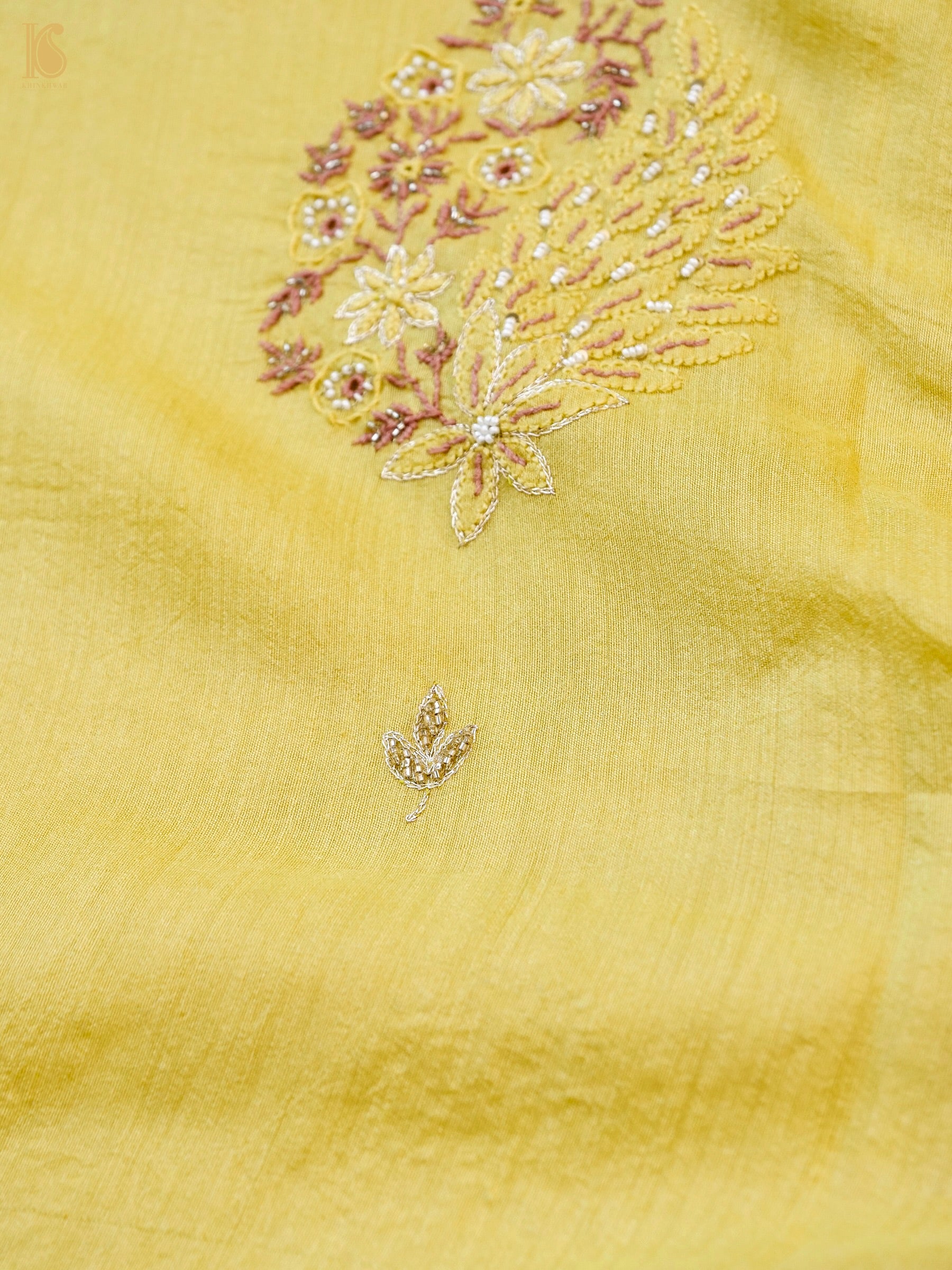 Chikankari Moonga Tussar Silk Saree