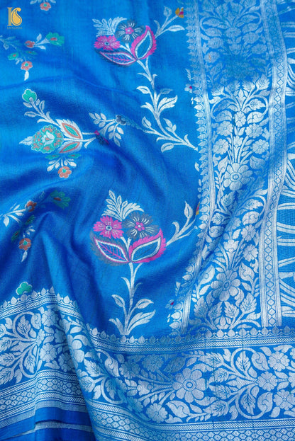 Handloom Banarasi  Tussar Silk Meenakari Saree