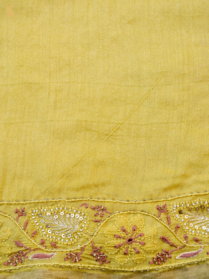 Chikankari Moonga Tussar Silk Saree