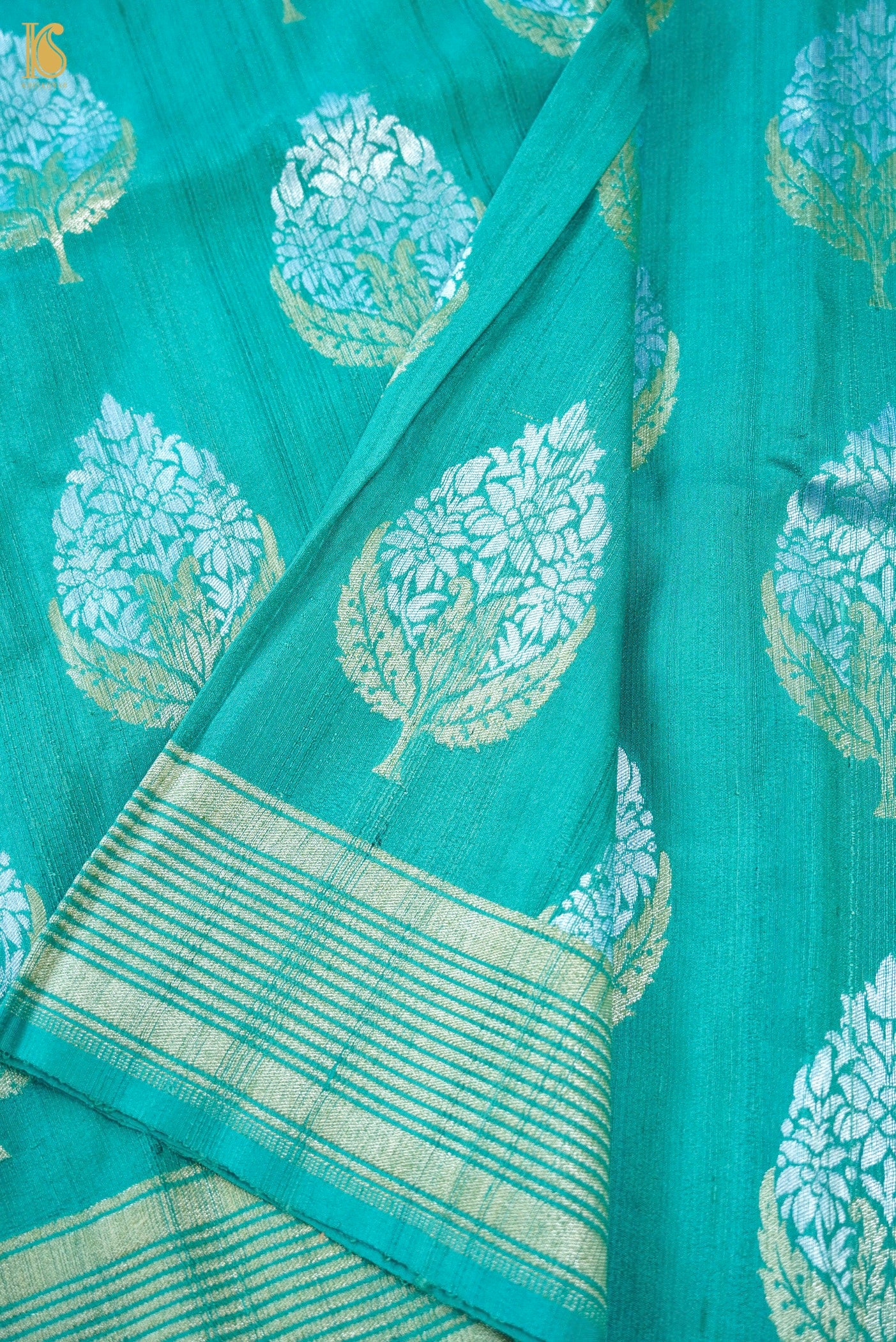 Pure Tussar Georgette Silk Handwoven Banarasi Saree