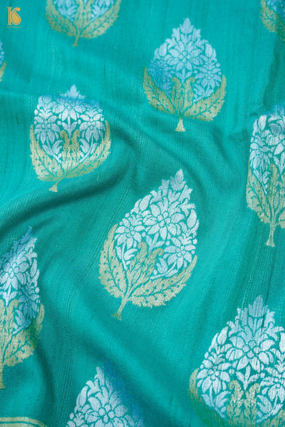 Pure Tussar Georgette Silk Handwoven Banarasi Saree