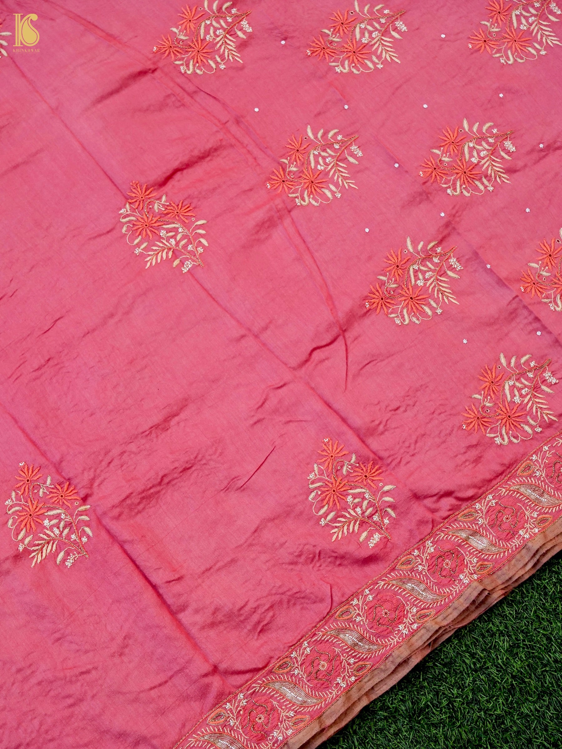 Chikankari Moonga Tussar Silk Saree