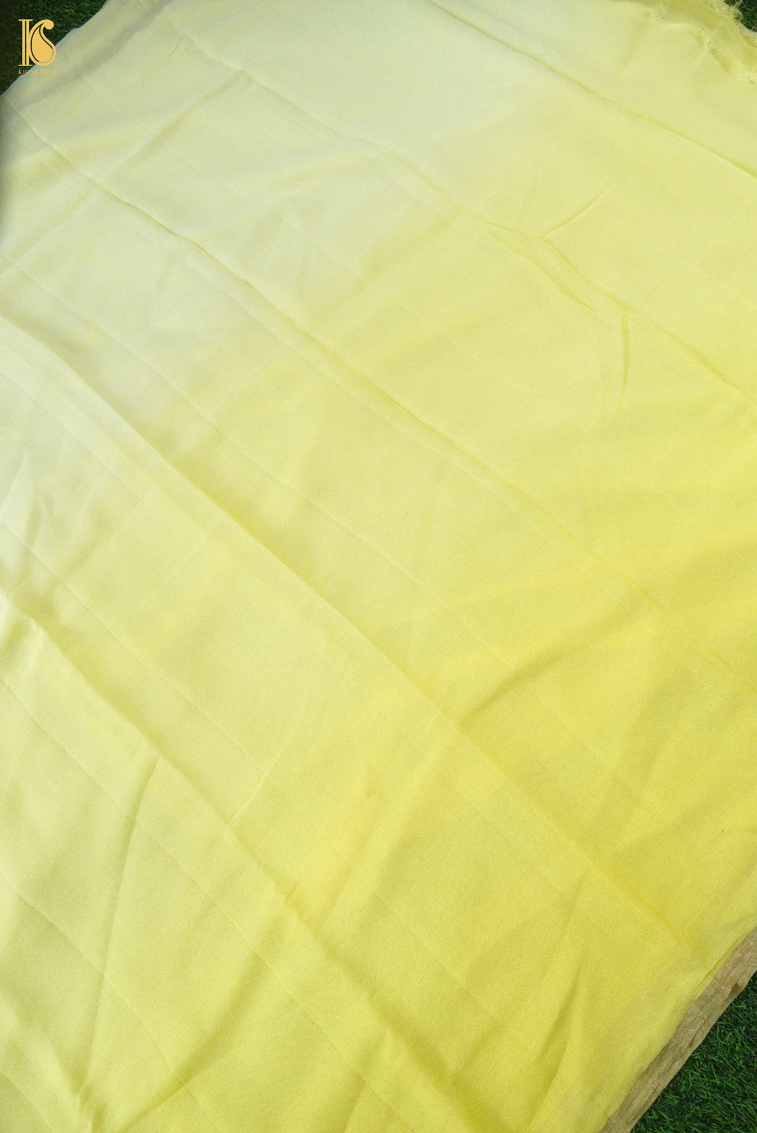 Yellow Plain Georgette Handloom Banarasi Saree