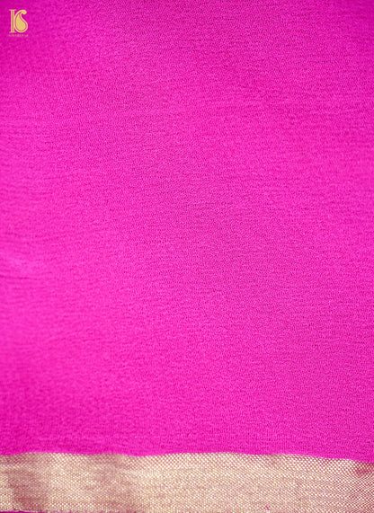 Pink Georgette Handloom Banarasi Saree