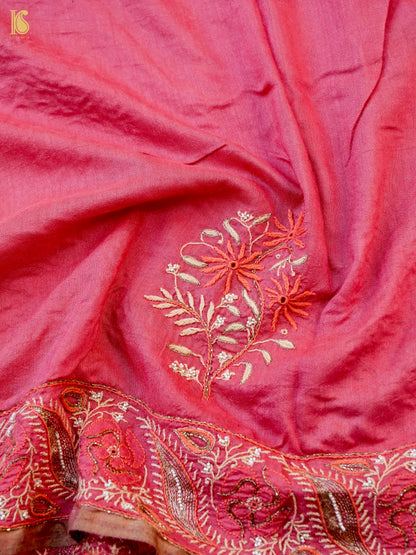 Chikankari Moonga Tussar Silk Saree