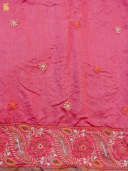 Chikankari Moonga Tussar Silk Saree