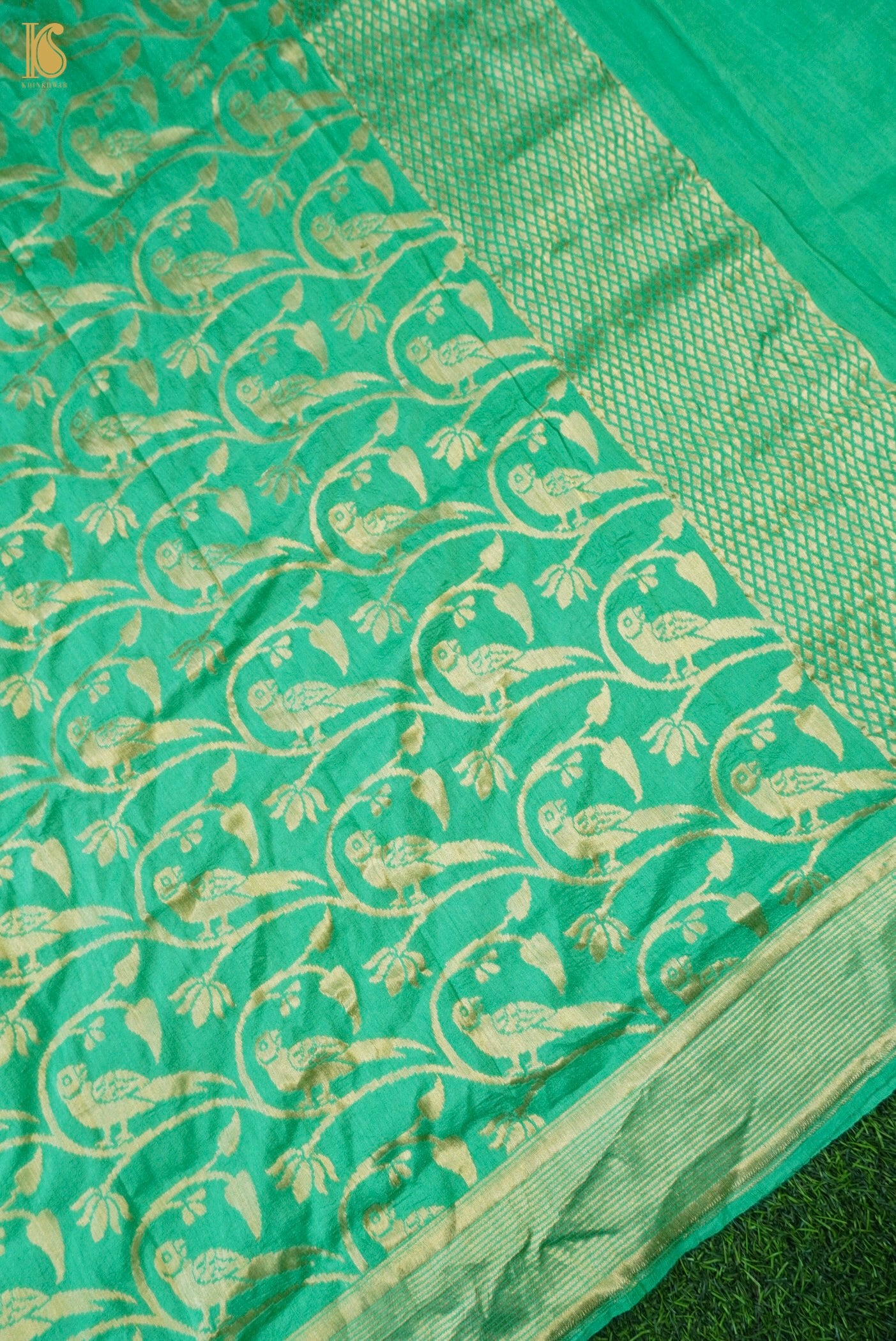 Moonga Silk Handloom Banarasi Parrot Dupatta