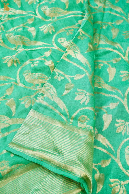 Moonga Silk Handloom Banarasi Parrot Dupatta